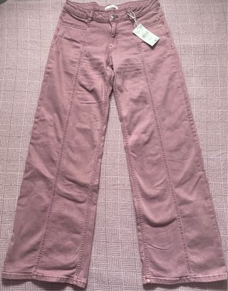 Pantalones anchos rosas con estrellas Mango Teen