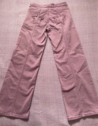 Pantalones anchos rosas con estrellas Mango Teen