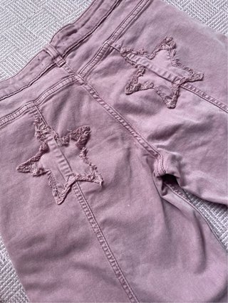 Pantalones anchos rosas con estrellas Mango Teen