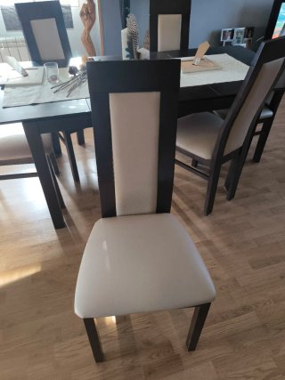 Mesa comedor wengue y 6 sillas