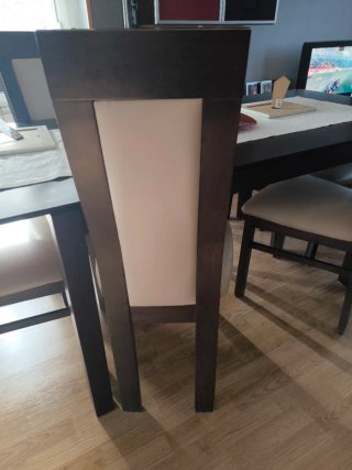 Mesa comedor wengue y 6 sillas