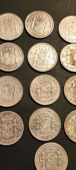 Monedas 2 Pesetas 1869-1884