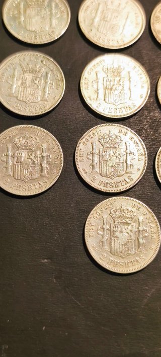 Monedas 2 Pesetas 1869-1884