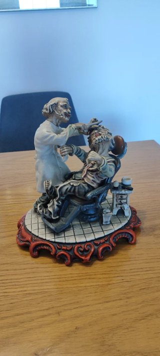 Figura cerámica vintage barbería