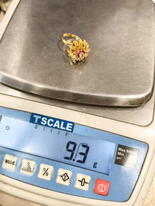 Anillo Oro 18kt Flor con Circonitas