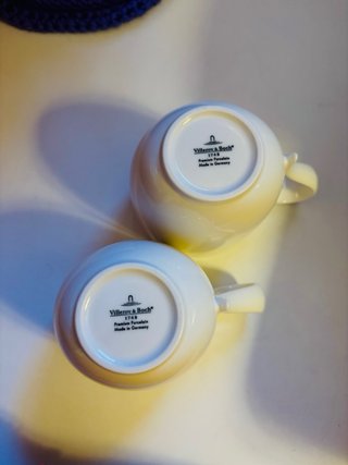 Set 2 Tazze Caffè Porcellana Bianca
