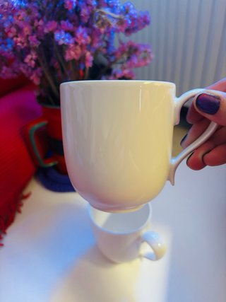 Set 2 Tazze Caffè Porcellana Bianca
