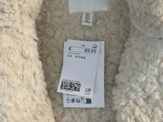 Chaqueta unisex negra y beige Talla M