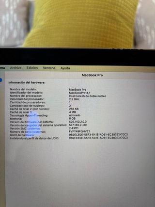 MacBook Pro 2017 13”. BATERÍA NUEVA 0 CICLOS