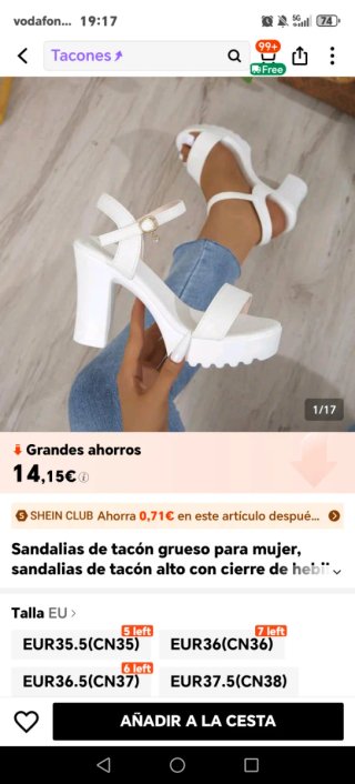 Sandalias tacón blancas
