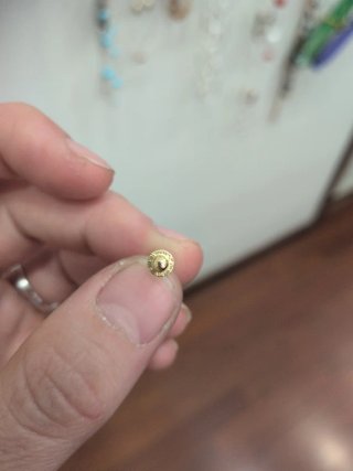 Pendientes Oro Cuadrados Perla Pequeños