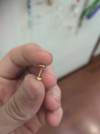 Pendientes Oro Cuadrados Perla Pequeños
