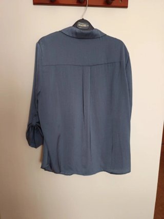 Blusa azul manga 3/4