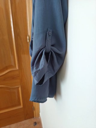 Blusa azul manga 3/4