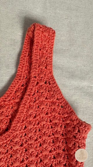 Vestido Crochet Naranja y Rayas