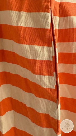 Vestido Crochet Naranja y Rayas