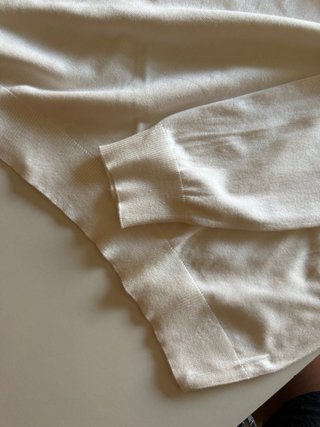 Jersey Zara Blanco Fino Cuello Medio