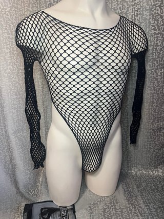 Body de rejilla manga larga