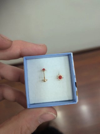 Pendientes Margarita Oro y Coral Pequeños