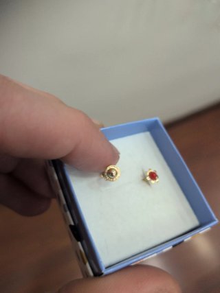Pendientes Margarita Oro y Coral Pequeños