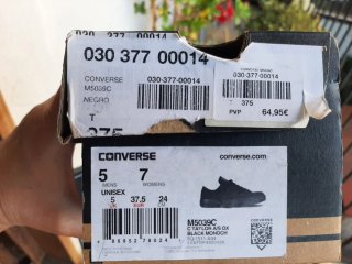 Converse Chuck Taylor Negras Talla 37.5