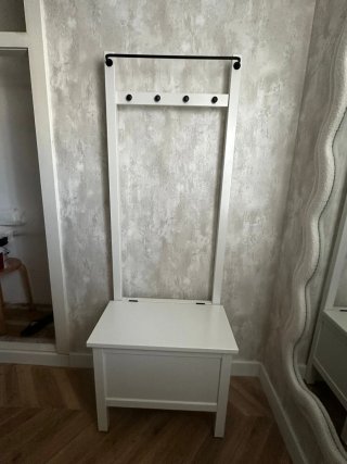 Perchero Blanco con Banco Almacenaje Ikea