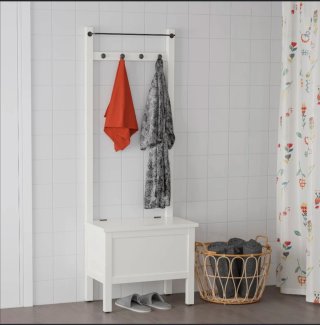 Perchero Blanco con Banco Almacenaje Ikea
