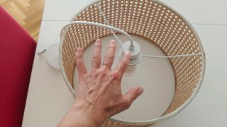 Lámpara de techo mimbre y madera