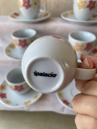 Juego 6 Tazas Café Palacio Flores