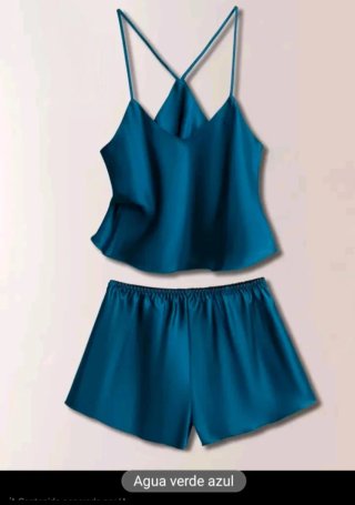 Pijama de verano azul verdoso
