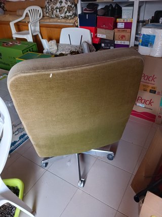 Silla de oficina vintage verde giratoria