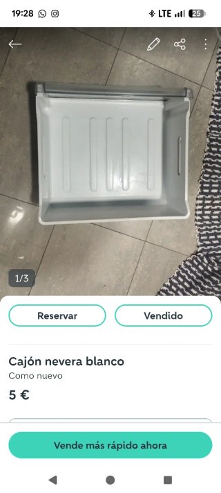 Cajón para nevera blanco