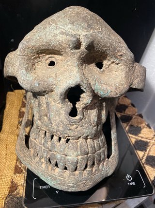 Arte Africano - Figura de  bronce Calavera