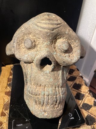 Arte Africano - Figura de  bronce Calavera
