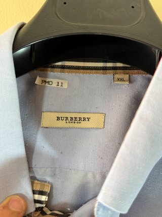 Camicia da Uomo Burberry Azzurra a Maniche Lunghe