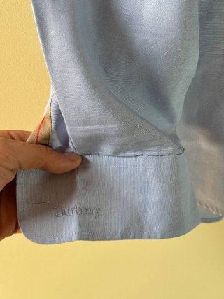 Camicia da Uomo Burberry Azzurra a Maniche Lunghe