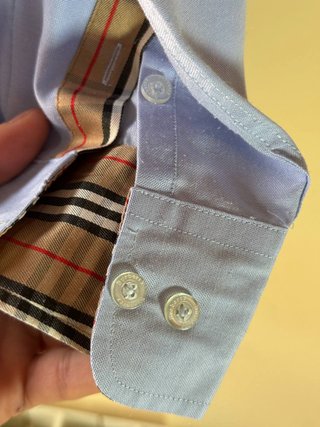 Camicia da Uomo Burberry Azzurra a Maniche Lunghe