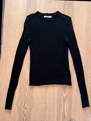 Naf Nag Black ribbed Lightweight Knit Sweater
