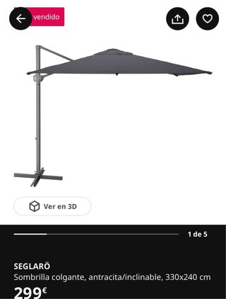 Sombrilla pergola seglaro ikea NUEVA en caja beige
