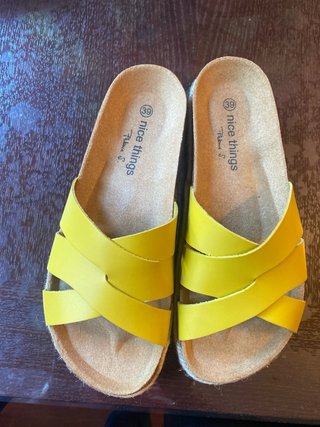 Sandalias Nice Things Amarillas Talla 39, Nuevas