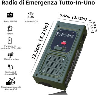 Radio Manivela Emergencia Linterna SOS NUEVA