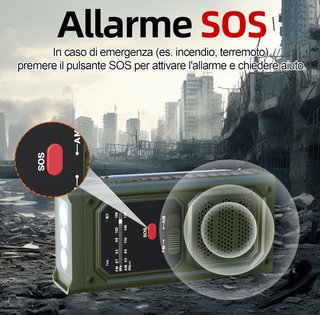 Radio Manivela Emergencia Linterna SOS NUEVA