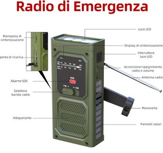 Radio Manivela Emergencia Linterna SOS NUEVA
