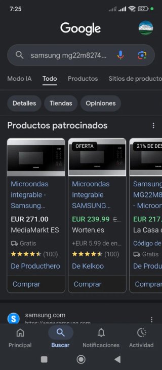 Microondas integrable Samsung MG22M8274CT/E1