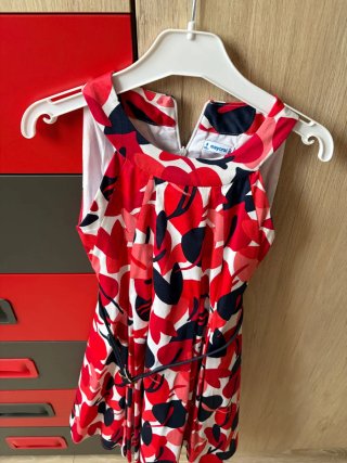 Vestido rojo estampado Mayoral