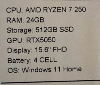 Lenovo LOQ 15AHP10 R7 24GB RTX 5050 512GB SSD