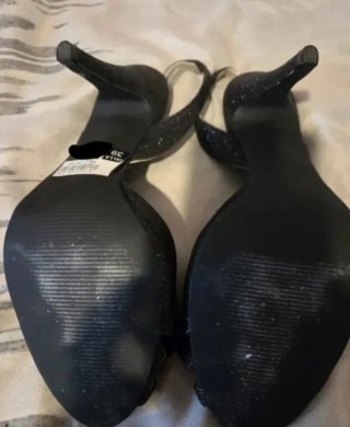 Sandalias fiesta negras purpurina