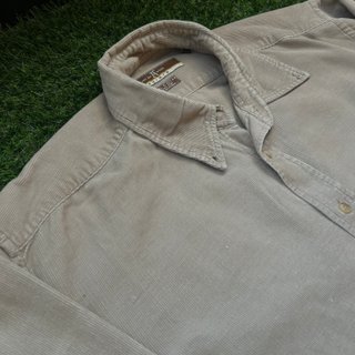 Camisa Pana Vintage Beige Hombre Talla L