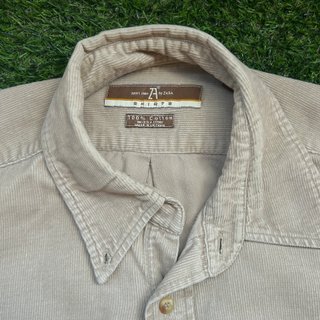Camisa Pana Vintage Beige Hombre Talla L