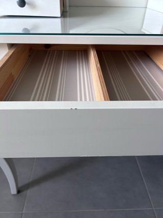 Tocador blanco con espejo y cristal Ikea